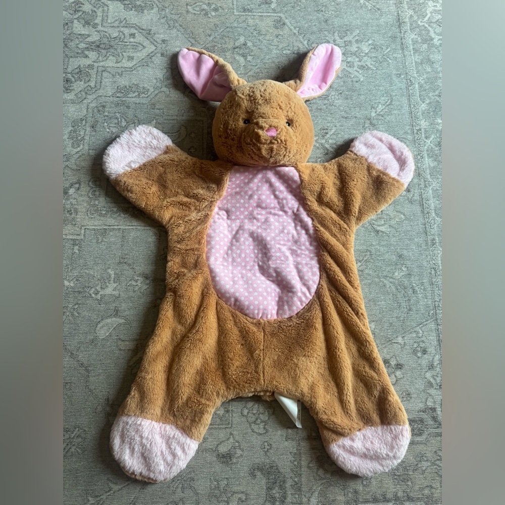 Hugfun Bunny Rabbit Security Baby Tummy Time Play Mat 32” Pink Dot Hug Fun Lovey
